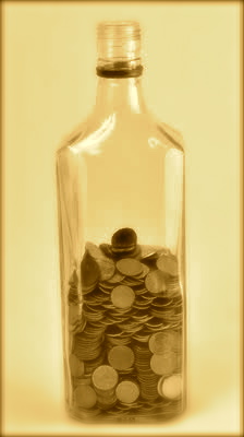 Pennies From A Gin Bottle